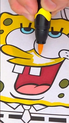 Coloring SpongeBob 🍔 #coloring #art #spongebob