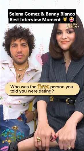 Selena Gomez & Benny Blanco Hilarious Interview! 😆🎤#shorts #selenagomez #bennyblanco #interview