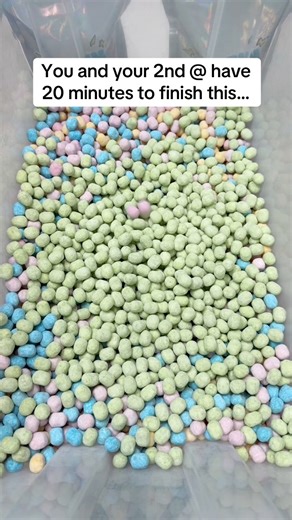 🟢🧑‍🤝‍🧑Could you and your 2nd @ finish this WHOLE Bon Bon Mix in 20mins?!🧑‍🤝‍🧑🟠 #reels #viral #satisfying #asmr #explorepage #candies #funny | Poppin Candy