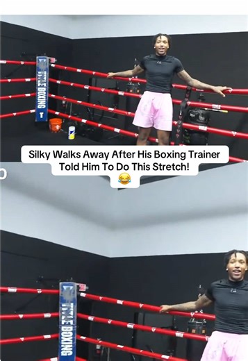 Silky Walks Away After His Boxing Trainer Told Him To Do This Stretch! 😂 #silky #twitch #fyp