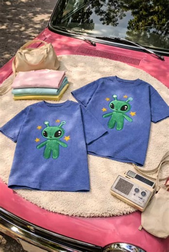 Cute Alien Graphic Vintage Washed T Shirt #alien #tiktokmademebuyit #viral #ootd