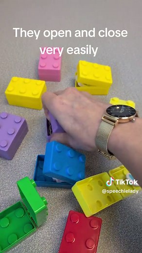 Lego Easter eggs from Dollar Tree are a fun and budget-friendly way to add excitement to speech therapy! For only $1.50 for a pack of 8, these eggs pop open so you can hide small objects, mini toys, or picture cards inside. Kids love the surprise element—opening the egg, discovering what’s inside, and building the pieces together. The hands-on play keeps students engaged while giving you tons of opportunities to practice speech and language skills. Plus, the building component adds movement and