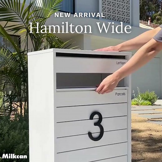 Milkcan Hamilton Wide Parcel Pillar Letterbox