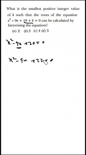 CBSE CLASS 10 | Quadratic Equation | Factorisation Possible? | Find Smallest k |