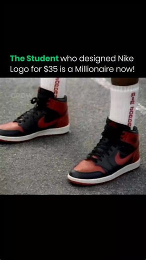 Entrepreneurship | Business | Startup Culture on Instagram: "Phil Knight shared the story behind Nike’s swoosh logo. It was created by a graphic design student at Portland State University who needed extra cash. She was paid $2 an hour and spent 17.5 hours on the project, earning $35. When Nike went public, Knight gave her 500 shares of stock to thank her. She held onto them, and today, those shares are worth over $1 million. A simple design turned into a lasting legacy. Follow us (@simplyougrow