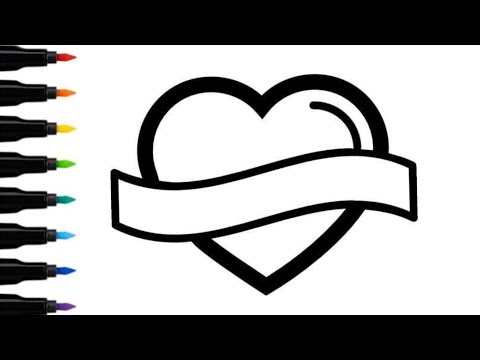 Easy Heart Drawing for Kids ❤️ | Cute Heart Drawing Step by Step | Simple Love Heart Art