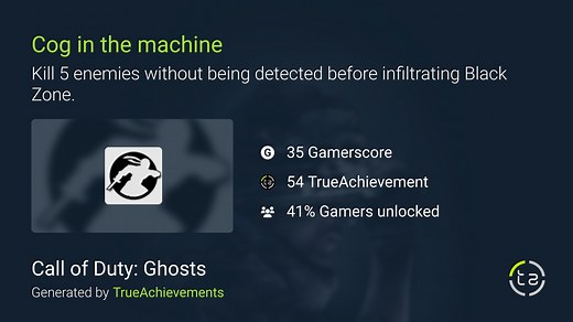 Cog in the machine achievement in Call of Duty: Ghosts (Xbox 360)