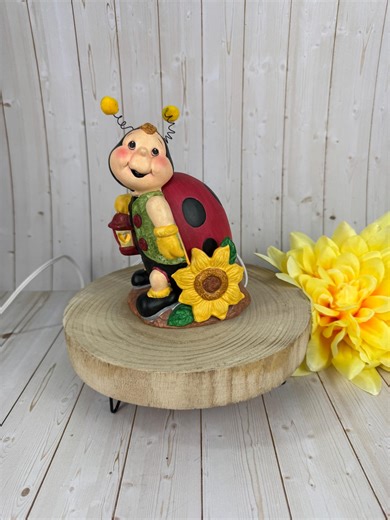 Vintage Transpac Ladybug Night Light – Hand-painted Ceramic Sunflower Lamp - Etsy