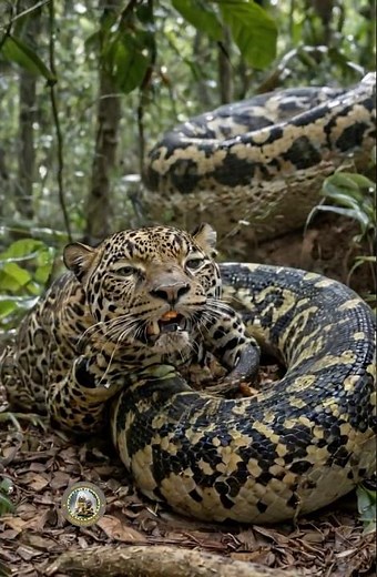 Tiger vs. Giant Snake: Epic Battle in the Wild!🐍🌲🦁#TigerVsSnake #WildlifeBattle #EpicAnimalFight