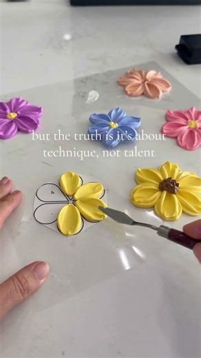 Texture Flower Art Template #flowers #textureart #diy