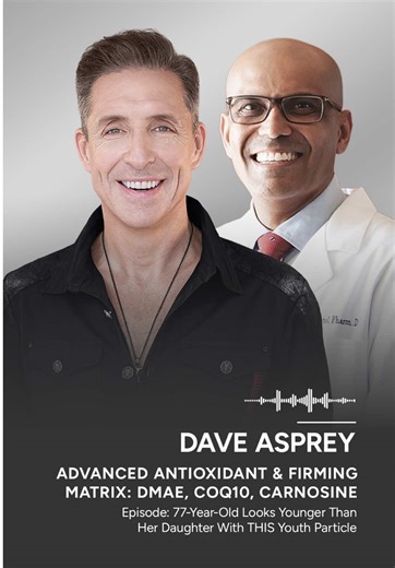 Dr. Patel and @dave.asprey discussed the science and benefits behind DMAE, CoQ10, and Carnosine, and why their synergy is so impactful. Thoughtfully formulated in Rise Revive to be multi-action, targeted, and regenerative, delivering visible results. Purpose driven formulation. Clinically informed results. #Podcast #Science #Skincare #Moisturizer #fyp