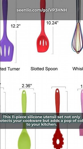 Brighten Up Your Kitchen with This 11-Piece Silicone Utensil Set!