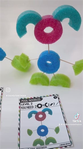 6.9K views · 27 reactions | Your kids are gonna LOVE these new Pool Noodle STEM Bins Speed Builds and they’re only $3 through the weekend! ☀️ Perfect for the end of the school year! 2 leveled sets with 12 cards per set! bit.ly/poolnoodlespeedbuilds | Teach Outside the Box | Facebook