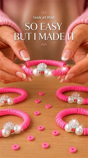 SO EASY BUT I MADE IT! 💖 DIY Clay Bead Bracelet Tutorial#short