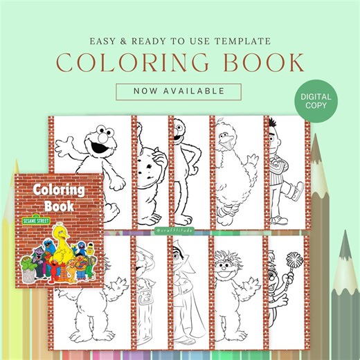 Sesame Street Coloring Pages: Easy Printable Designs (PDF) - Etsy