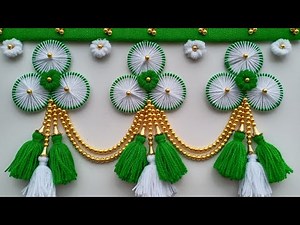ऊन से बनाए दरवाजे के लिए नए डिजाइन की झालर/unn ki toran/Woolen door toran/Woolen ki jhaller/#toran
