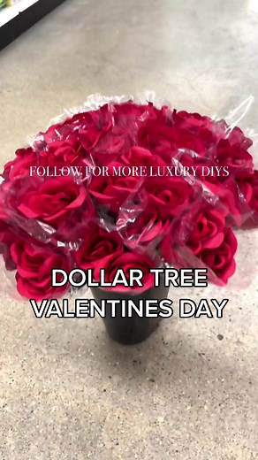 Dollar Tree Roses Valentine’s Day. #dollartreediy #diy #fyp #viraldiy #boujieonabudget