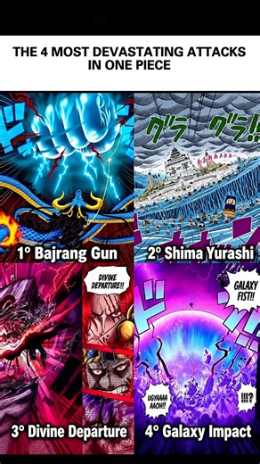 THE MOST INSANE ONE PIECE ATTACKS -Bajrang Gun vs Shima Yurashi vs Divine Departure vs Galaxy Impact