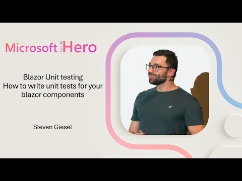 Steven Giesel - Blazor Unit testing - How to write unit tests for your blazor components