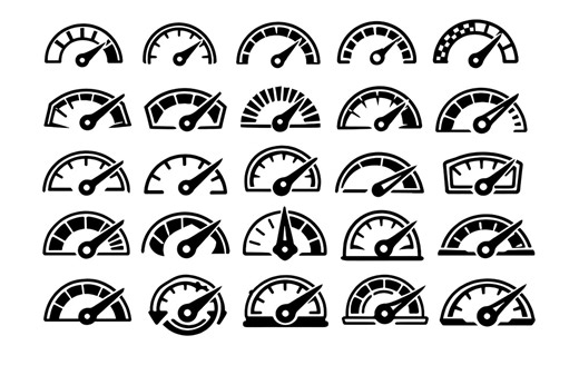 Speedometer SVG Icons Bundle – 25 Unique Gauge Meter Dial Symbols, Bold Outline Line Art, White Background, Cricut Silhouette Cutting Files - Etsy