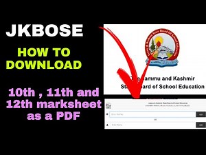 How to download 10th, 11th and 12th marksheet as a PDF || jkbose results