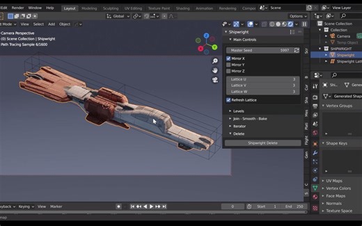 Blender插件 – 3D 建模科幻飞船 The Shipwright