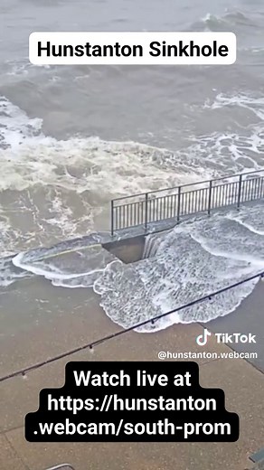 Footage of the sinkhole that's appeared on Hunstanton's South Promenade