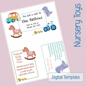 Quilt Label Template Digital Download Printable Tag for Blanket Fabric Label Custom Design Sublimated Quilt Identification Patch Handmade - Etsy