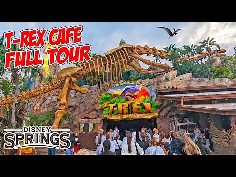 T-Rex Café With Meteor Storm in Disney Springs at Walt Disney World Florida (Feb 2024) [4K]