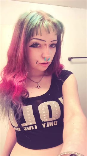 #princess #feng #dyedhair #piercings #pinkandbluehair