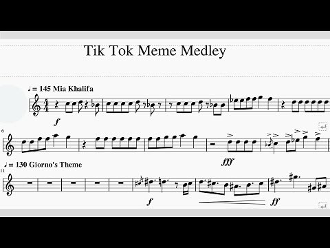 Flute - TikTok Meme Medley [PDF]