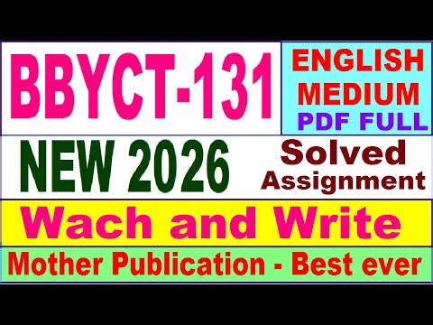 BBYCT 131 solved assignment 2026 in English || bbyct 131 solved assignment 2026 || ignou bbyct131