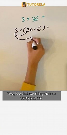 Solve 3×36 Using the Distributive Property #Math #Commutative,DistributiveAndAssociativeProperties