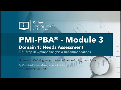 PMI-PBA® Needs Assessment – Step 4: Options Analysis & Recommendations | Module 3.5 - BA Training
