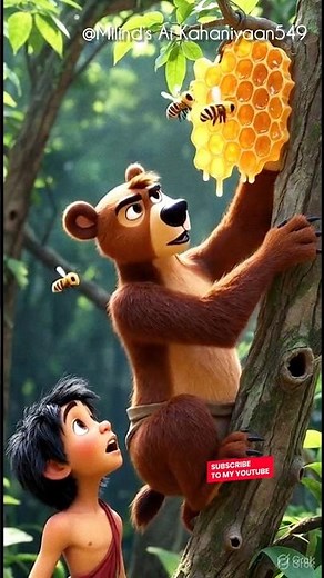 #Mowgli and the Honey Tree #junglebook #mowgli #hindistories #animationcartoon #story #short