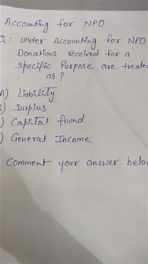 🎓 Accounting for NPO| MCQ