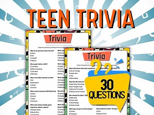 Trivia Game for Teens Questions and Answers Teens Party Games for Tweens Birthday Teens Activity Game Printable Party Trivia Games Teenage - Etsy