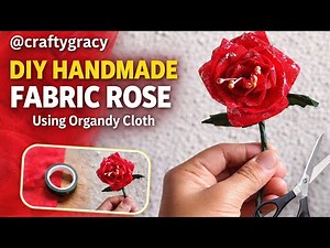 Live Fabric rose making 🌹organdy rose flower diy