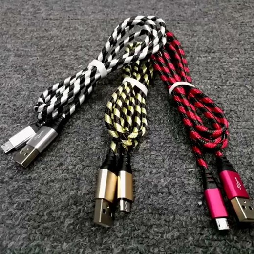 Nylon Braided Wire Charger Cable Micro USB Cable Date Sync 2A Fast Charging For Samsung A3/A5/A7A