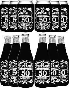 Cheers to 50 years Silver, 50th Birthday Gifts for Men, 50th Birthday Gifts, 50th Birthday Gifts Sleeve, 50th Birthday Decorations for Men, 50th Birthday Party Supplies, 50th Birthday Favors