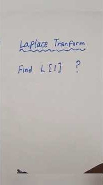 Finding Laplace Transform of 1 #laplacetransform #laplace