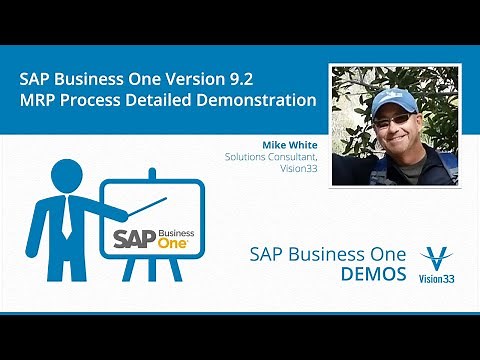 SAP Business One 9.2 MRP Process Detailed Demonstration