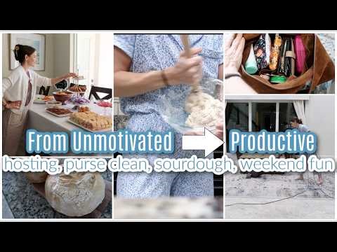 How Do Moms Do This Every Day? From Unmotivated to Productive | Day in the Life Hosting, Purse Clean