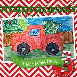 How to Draw a Christmas Truck