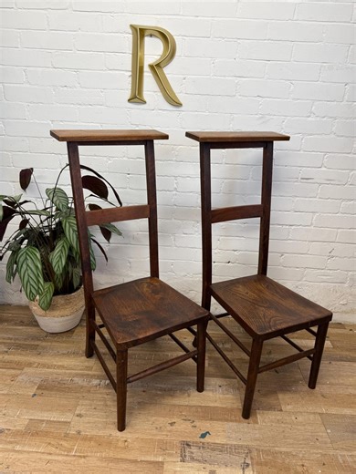 Pair of Vintage Chapel Prayer Chairs | Tall Back Devotional Chairs | Early 20th Century - Etsy UK