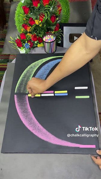 How to Write Allah with Multiple Chalk Colors