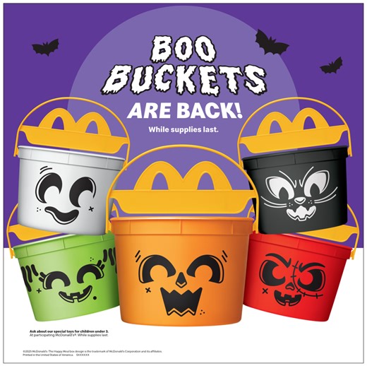 'Boo Buckets' are back: Fall favorite returns to McDonald's restaurants nationwide