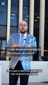 A cold front is moving in this weekend, and it could bring the Houston area its first freeze of the season. Temperatures are expected to drop sharply after the front arrives late Saturday. Tap the link in our bio for the full forecast and what to expect.⁠ 🔗bit.ly/4aIEudZ | Houston Chronicle
