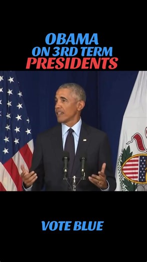 In case anyone forgot, what a REAL president sounds like and should sound like💙 ￼ President Obama on 3rd term presidents VOTE BLUE #president #speech #obama #america | Denise Williams