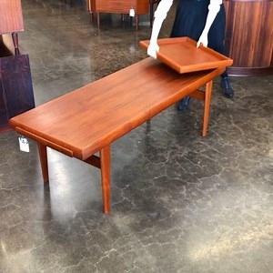 Incredible Danish modern coffee table with a matching hidden side table 🤯 | Mid Century Møbler
